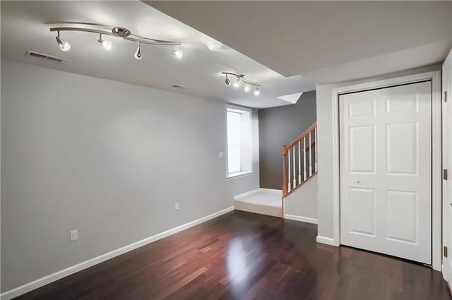 interior space featuring dark hardwood / wood-style flooring