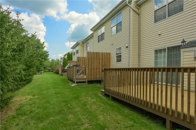 view of yard featuring a deck