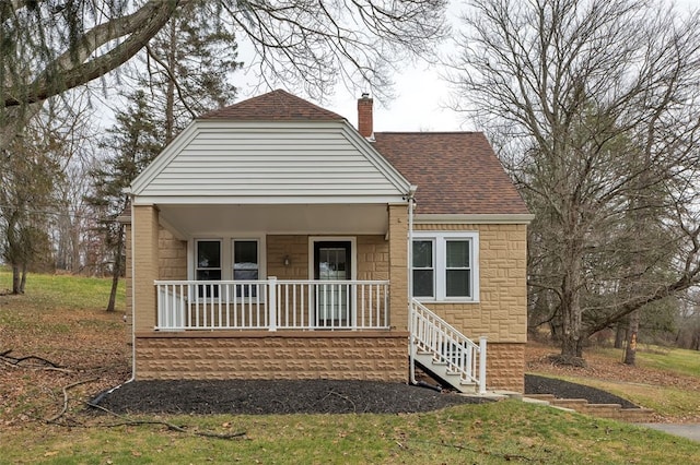 bungalow-style home featuring covered porch