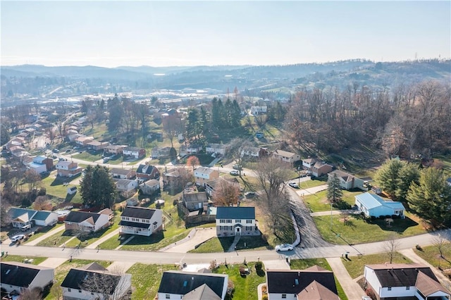 drone / aerial view with a mountain view