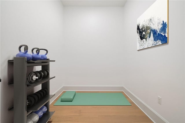 interior space with hardwood / wood-style flooring