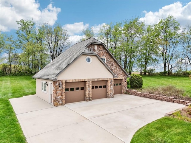 view of detached garage
