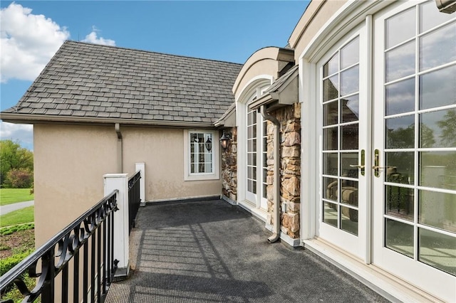exterior space with french doors