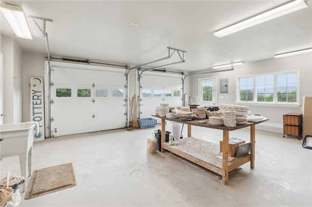 garage with electric panel