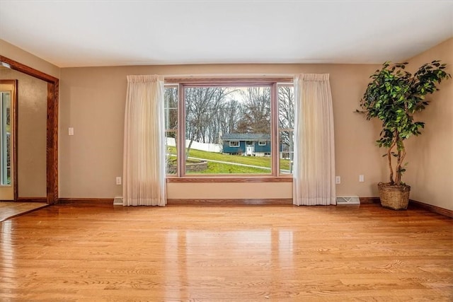 interior space with light hardwood / wood-style flooring