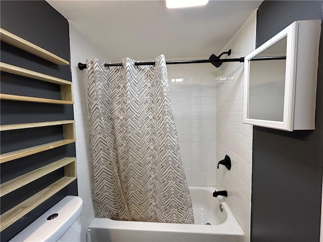 4430 Bowes Ave, West Mifflin, PA 15122 - bathroom featuring shower / bathtub combination with curtain and toilet