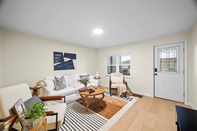 living room featuring light hardwood / wood-style flooring