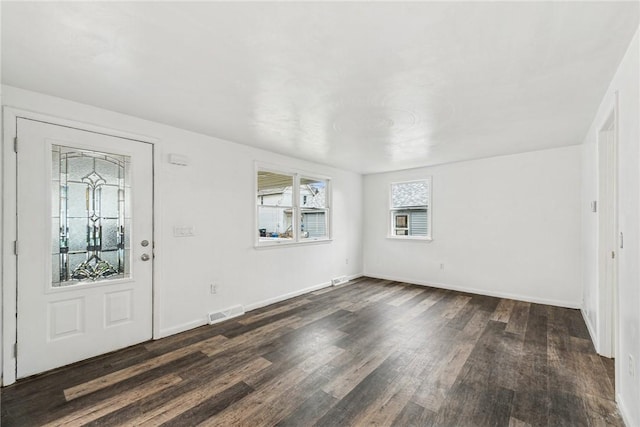 entrance foyer featuring dark wood-type flooring