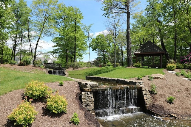 view of yard with a gazebo