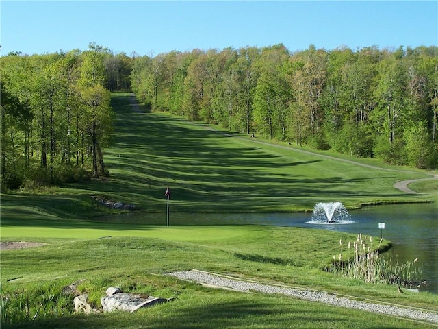 view of community featuring a water view