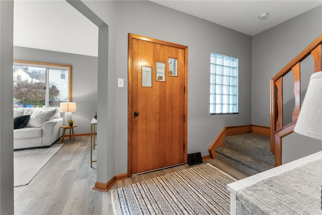 entryway featuring light hardwood / wood-style flooring