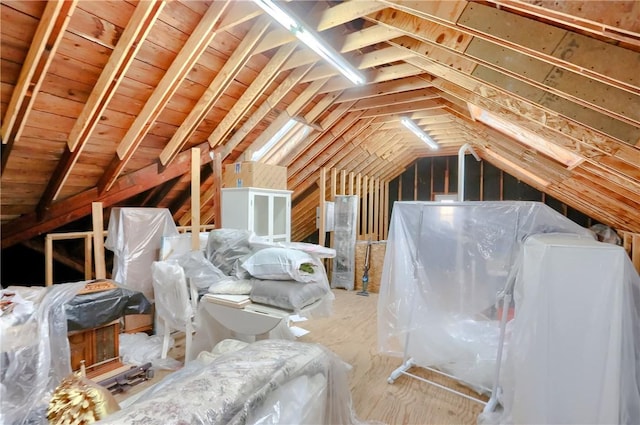 view of unfinished attic