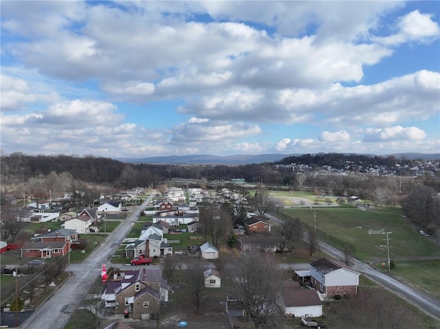 bird's eye view featuring a mountain view