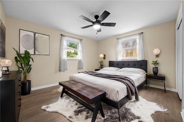 727 Scenery Dr, Elizabeth Twp/Boro, PA 15037 - bedroom with wood finished floors and ceiling fan