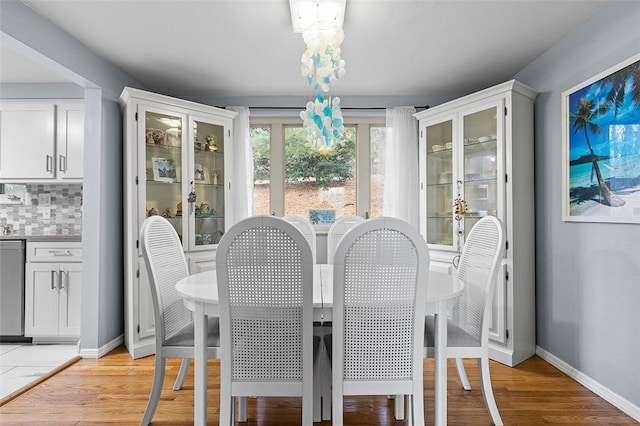 dining room featuring light wood-type flooring