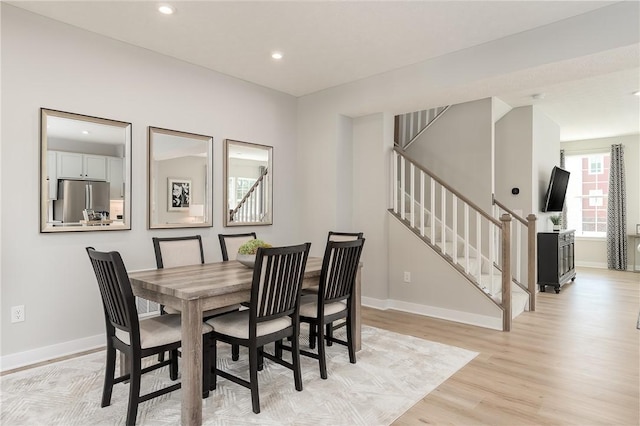 dining area featuring light hardwood / wood-style flooring