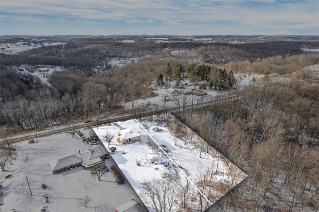 view of snowy aerial view