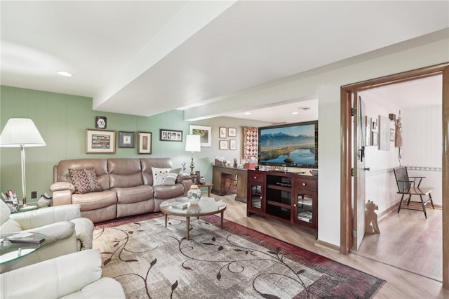 living room featuring hardwood / wood-style flooring