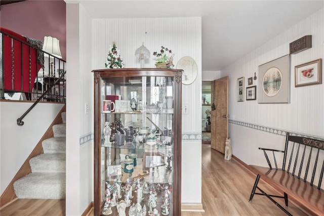 interior space with light hardwood / wood-style floors