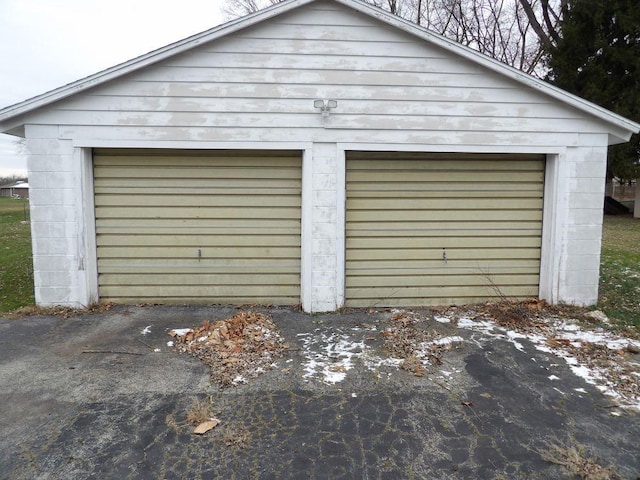 view of garage