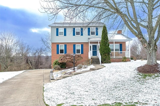 view of front of property with a porch