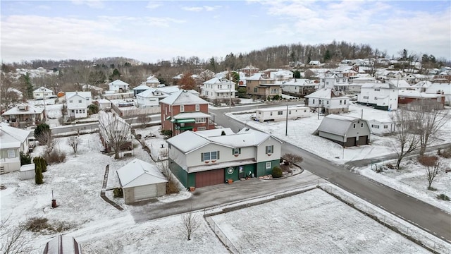 view of snowy aerial view