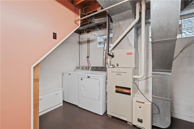 interior space with independent washer and dryer