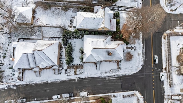 view of snowy aerial view