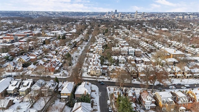 view of snowy aerial view