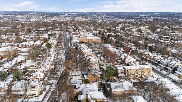 view of snowy aerial view