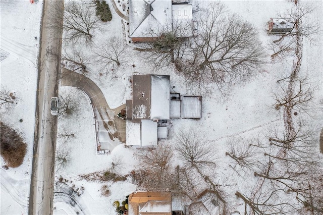 view of snowy aerial view