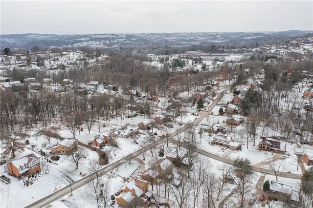 view of snowy aerial view