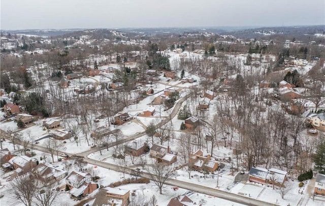 view of snowy aerial view