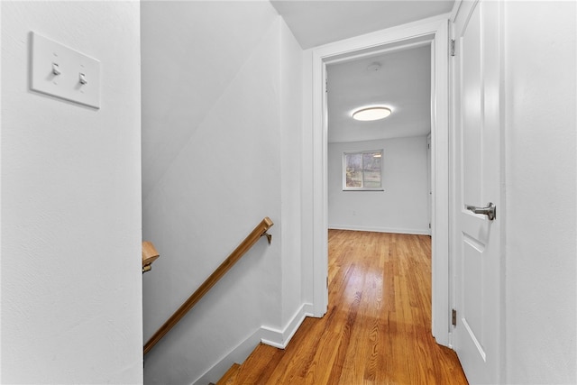 hallway featuring light wood-type flooring