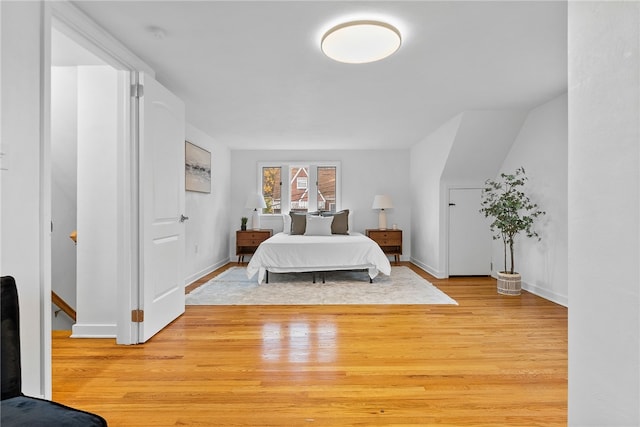 bedroom featuring light hardwood / wood-style floors