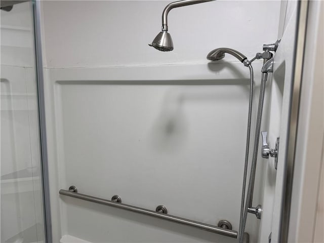 interior details featuring walk in shower