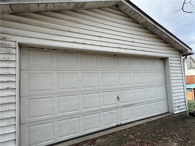 view of garage