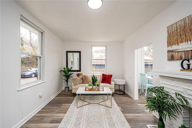 sitting room featuring hardwood / wood-style floors