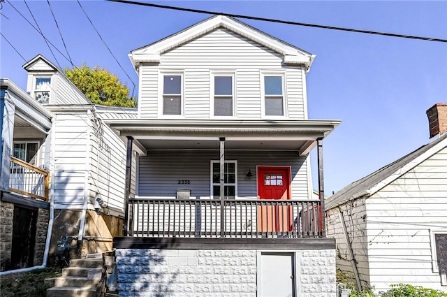 view of front of property featuring a porch