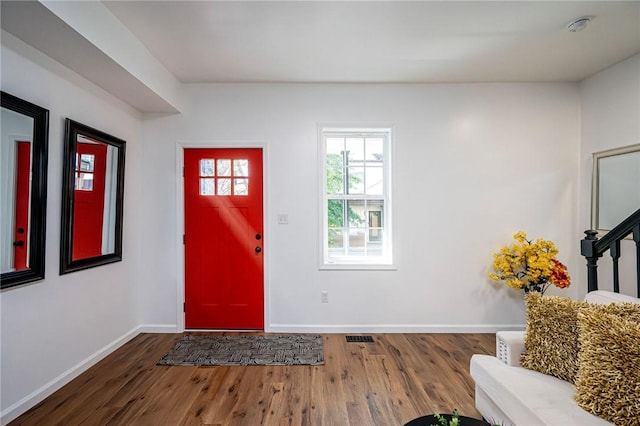 foyer featuring wood-type flooring