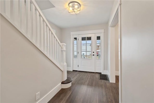 entryway featuring dark hardwood / wood-style floors