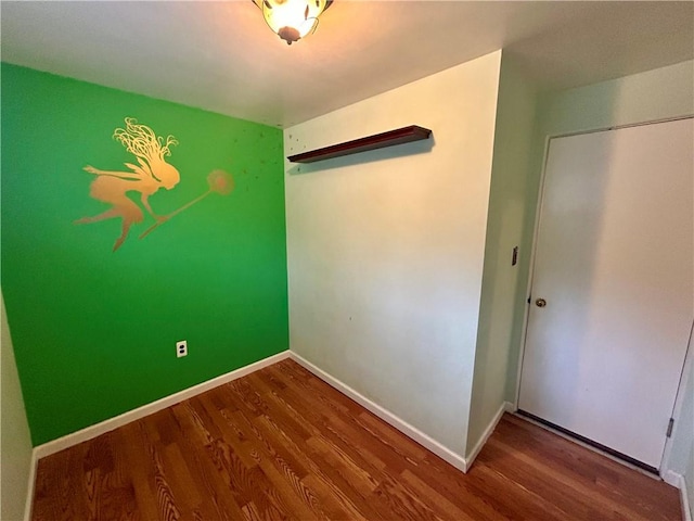 spare room with wood-type flooring