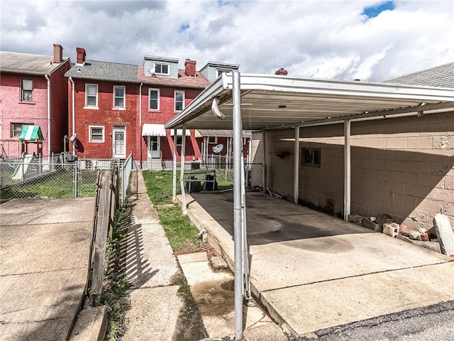 view of patio with a carport