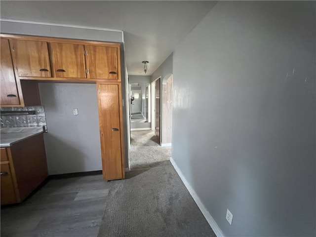 kitchen featuring dark wood-type flooring