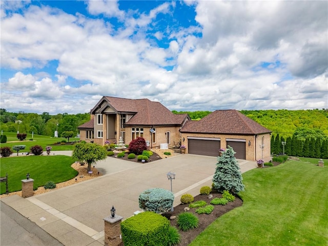 204 S Links Ave, Twp Of But Nw, PA 16001 - view of front of home with a garage, a front yard, driveway, and brick siding