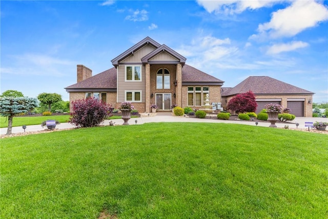204 S Links Ave, Twp Of But Nw, PA 16001 - view of front of house with a front yard, a chimney, and brick siding