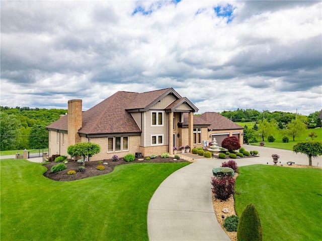 204 S Links Ave, Twp Of But Nw, PA 16001 - view of front of home featuring a garage, driveway, a chimney, and roof with shingles