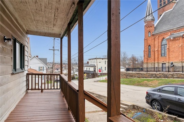 wooden deck with a porch