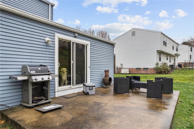 view of patio / terrace featuring central AC and area for grilling