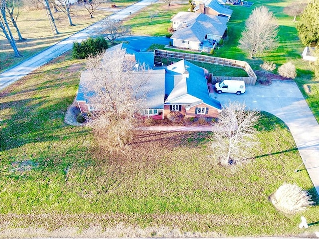 aerial view featuring a rural view